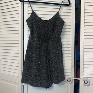 NWT Divided Silver Metallic Romper 70s disco lame party festival party